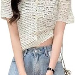Women Hollow Mesh Blouse Jacket Long Sleeve Shrug Button Bolero Shrug Crochet Stretch Cardigan See Through Cover-Up for Dresses Beach Cover Up Top-image-71