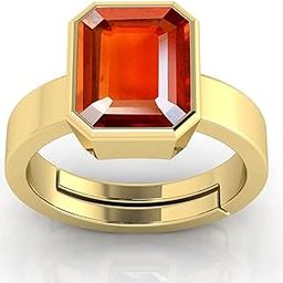 13.00 Ratti Gomed Ring Natural Quality & Original Stone Panchdhatu & Ashtadhatu Metal Adjustable Ring Rashi Ratna Loose Gemstone Ring for Men and Women-image-81