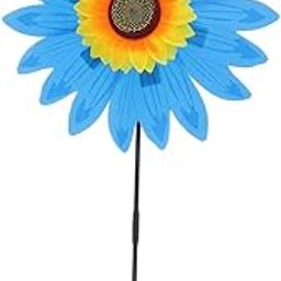 MJSHOP 36cm DIY Sunflower Windmill Pinwheel Kids Outdoor Camping Beach Toy Home Garden Yard Decor Blue-image-28