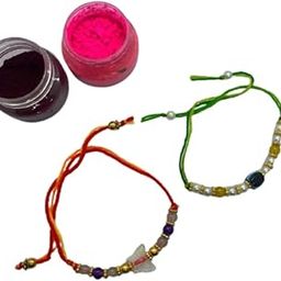 Craft Rakhi Set for Brother and Bhabhi Rakhi Bracelet Rakhis for Raksha bandhan Couple Pearl Rakhis Set of 2-image-40