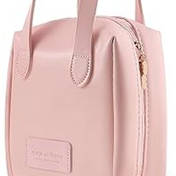 Jukmen Makeup Bag, Open Flat Cosmetic Bag, Large Capacity Travel Make up Bag Waterproof PU Leather Makeup Organiser Bag Toiletries and Cosmetic Bags,White,Travel&Leisure (Pink)-image-83
