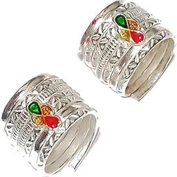 Adhira's Silver Adjustable Daily Used Toe Rings/bichiya/jodavi/masoli/fera rings For Womens-image-86