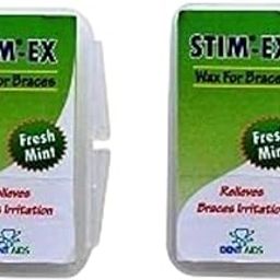 Stim-Ex Ortho Wax, Mint flavoured Dental Wax- Pain Relief Mint Wax for Braces for Adults (Pack of 2)-30