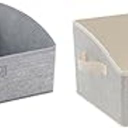 THE STYLE SUTRA 3 Pieces Foldable Clothing Storage Bins with Handles for Clothes Closet Toys Gray-29