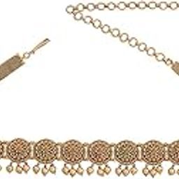 Fashion Jewellery Ruby-Green Gold Polished Antique Belt With Adjustable Chain Best for Festive Season & Special Occasion - 413038-image-91