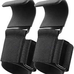 MERISHOPP 2 Pieces Weight Lifting Hooks Practical for Bodybuilding Deadlifting Pull up Black-picture-23