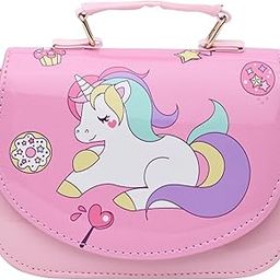 Unicorn Sling Bag for Girls Cross Body Purse Detachable Shoulder Strap with Fixed Handle | Light Pink | Magnetic Button Closure | Gift for Girls-image-92
