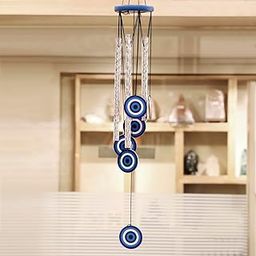 VR ATULIT by CHOOSY Evil Eye Wind Chime for Home Balcony | Turkish Nazar Battu Hanging Décor | Positive Energy and Good Luck Charm | Garden Bells for Prosperity and Housewarming Gift-image-2