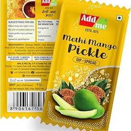 Add Me Methi Mango Pickle Pouch for Travelling, Hotel, Office, Tiffin Restaurant (Pack of 48) Pouches 576gm in Fresh Indian aam ka achar-image-49