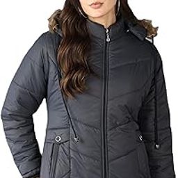 Nylon Full Sleeves Regular Fit Fashionable & Stylish Winter Jakcet With Hoodie For Women's-image-10