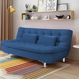 Casaliving Danny 3 Seater Sofa Cum Bed for Living Room (Blue) Premium Fabric Sofa Set-image-63