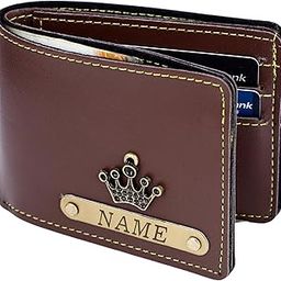 Men's Customized Wallet (Brown) | Personalized Wallets with Name & Charm | Premium Vegan Leather Purse for Boys | Unique Gift for Men-picture-0
