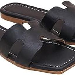 Women’s Dressy Flat Sandals | Comfortable Slip-On Leather Slide Sandals | Stylish & Breathable Footwear for Casual & Formal Wear | Durable, Lightweight,Day Comfort-image-106