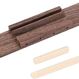 Rosewood Ukulele Bridge Set Bone and Nut Saddle Point for Ukulele Accessory | Rosewood, Plastic | 1 Piece Ukulele Bidge2 Piece Saddle Nuts-image-35