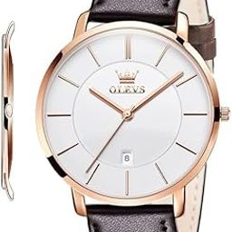 Mens Watches Minimalist Ultra Thin Fashion Casual Analog Quartz Date Watch Waterproof Slim Simple Big Face Dress Wrist Watch with Retro Leather Band for Men-7