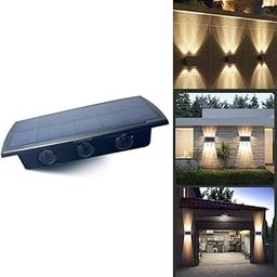 Homehop Solar Light for Wall 6 Led Waterproof Up and Down Decorative Lamp for Outdoor, Garden, Fence, Balcony and Courtyard Auto on Off (Abs, Warm Light)-picture-25