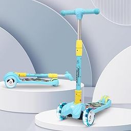 R for Rabbit Road Runner Scooter for Kids of 3 to 14 Years Age 4 Adjustable Height, Foldable, LED PU Wheels & Weight Capacity 75 kgs Kick Scooter with Brakes (Blue)-5
