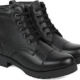 2002 BLACK COLOUR OXFORD BIKER/POLICE ANKLE LACE-UP CHAIN BOOTS FOR WOMEN-22