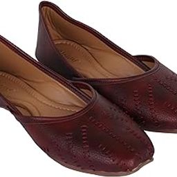 RAHEGAS Exquisite Handcrafted Juttis For Womens, Wedding Bellies, Womens Ethnic Shoe, Traditional Mojari Wedding Jutti For Women and Girls (Cherry, UK Footwear Size System, Adult, Women, Numeric, Medium, 7)-image-4