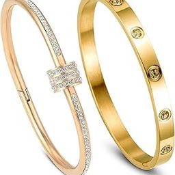 bracelet for women Stylish Bangles for women Adjustable Anti Tarnish Bracelet for girls rose gold Kada for Women Accessories Anti Tarnish Jewellery Stainless Steel Cuff Bracelet gifts Combo-image-87