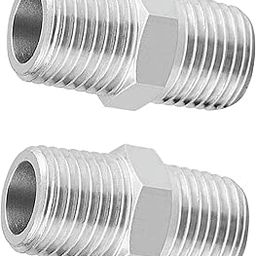 LIPKA Pack of 2 Full Brass 1 Inch Hex Nipple for Pipe Fittings (Chrome Finish)-image-61