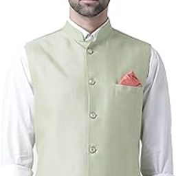 Men's Printed Sleeveless Jacquard Nehru Jacket | Ethnic Jacket-Waistcoat for Men-picture-18