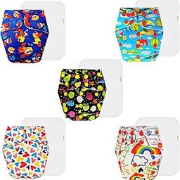 Dumbledo Premium Cloth Diaper with Cotton Insert (Pack of 5) | Hypoallergenic | Breathable | Easy to Clean | Designed by Moms | 3 Months – 3 Years | Unisex Baby-image-65