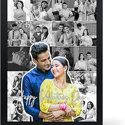 THE FINE FRAMER Customised Collage Photo Frame Personalized Gift for Birthday, Love, Friendship & Family | 10x13 Inches, Black| Engineered Wood | Rectangular | Wall Mount-25