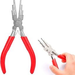 HASTHIP® 6" Jewelry Pliers - Carbon Steel Round Nose Needle Nose Pliers For 3-10mm Rings DIY Wire Looper Jewelry Bail Pliers Jewelry Making Tools, Rubberized Handle Comfort Grip-23