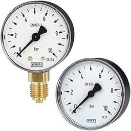 Pressure Gauge-63mm Dial- Bottom Entry, Black Case-White dial Pressure: 0 to +200 psi- Wika-14