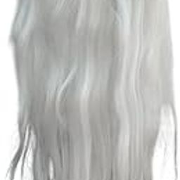 BookMyCostume Long White Hair Extension Wig – Perfect for Fancy Dress, Old Lady Look, Halloween, Stage Performances & Role Play Costume for Kids & Adults-image-99