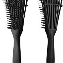 Gleva Detangler Brush for Natural Curly Hair, Wet & Dry, Removes Knots, Pain Free, Leaves Hair Smooth & Shiny | The Pain Free Knot Detangler (Black)-image-74
