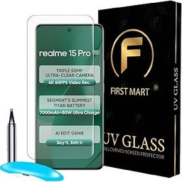 FIRST MART Military Grade UV Tempered Glass Screen Protector Compatible For Realme 15 Pro 5G (6.8 Inches) With Easy Installation Kit| Edge To Edge Coverage |Crystal Clear-image-85