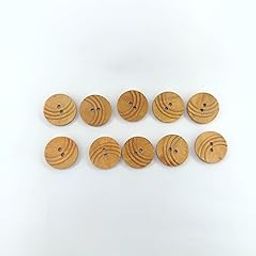 advancedestore Wooden Curatain Button Plain Natural Wooden Colour Set of 10Pcs-image-22