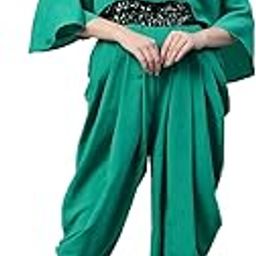 Sea Green Solid Dhoti Jumpsuit-picture-28