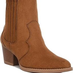 Ankle Length Low Heel Cowboy Boots-picture-55