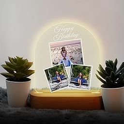 MerchX Personalized,Customized Tabletop Photo Frame Acrylic Printed Happy Birthday LED Table Lamp/Plaque Personalised with Birthday Decoration/Gift for Family,Friend & Special one Design-66-image-65