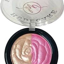 Professional Illuminator Ultra Smooth Shine Waterproof Face Highlighter Easy-To-Blend Shimmery Powder for Perfect Face Makeup 2IN1 light Pink & light copper color-image-10