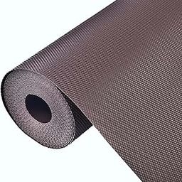 TORODINEART 3 Meters White Textured PVC Shelf Roll | Non-Slip, Waterproof & Dustproof Multipurpose Placemat for Kitchen Drawers, Cabinets, Wardrobes, Fridge & Table - Cuttable & Easy to Clean (Brown)-14