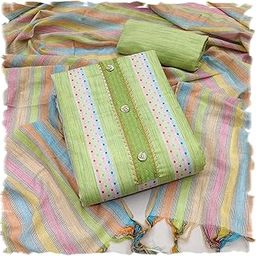 pandadi saree Women's Handloom Cotton Unstitched Dress Material-picture-7