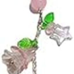 Floral Phone Charm, Pink Acrylic Flowers with Metal Chain, Decorative Bag Accessory, Gift for Girls-picture-32
