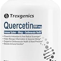 Trexgenics QUERCETIN 500 mg Respiratory Health, Cardiovascular Health, Joint Health Support Veg. VEGAN & NON-GMO (30 Veg. Capsules) (Pack of 1)-36