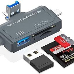 ETZIN SD Card Reader, 7 in 1 Portable OTG USB 3.0 Dual Slot Flash Memory Card Adapter Supports TF SD Micro SD SDXC SDHC for Mac Windows Linux Chrome PC Smartphones Camera Laptop EPL-1123TC.-14