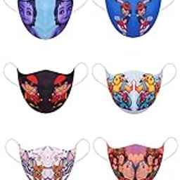 Multi Layer Cotton Fabrics-Reusable & Washable 3D Face Mask For Unisex Kids - Digital Print -(Multicolour) Pack Of -10-1