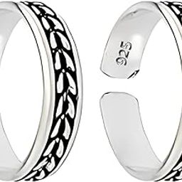 925 Sterling Silver Handmade Double Leaf Toe Ring - Stylish Mid Finger Bichhiya for Women - Pure Silver Fashion Jewellery-image-83