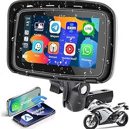 Hikity 5 Inch Wireless Apple Carplay & Android Auto Touch Screen for Motorcycle, Dual Bluetooth, IPX7 Waterproof, Siri/Google Voice Control, TF/USB Input-28