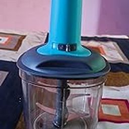 Manual Food Push Chopper with Clear Container, Pull-String Operation, Blue and Black-4