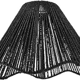 CALANDIS™ Woven Lampshade Boho Light Shade for Living Room Dining Table Kitchen Island Black | Chandeliers & Ceiling Fixtures | Lamps, Lighting & Ceiling Fans-4