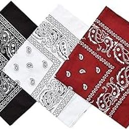 Unisex 100% Cotton Headwear Bandana Cycling Headband Handkerchief - (Multicolour)-(Pack of 3)-17