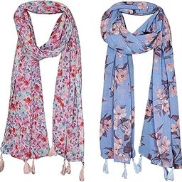 STOLE STUDIO Multicolor Floral Fashionable Summer CHIFFON Scarf-28